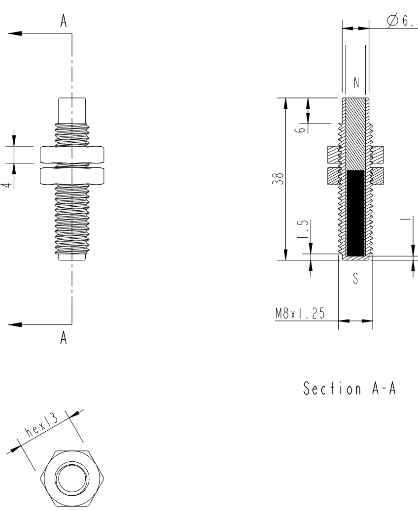 Magnet M8 Gewinde MMA-305