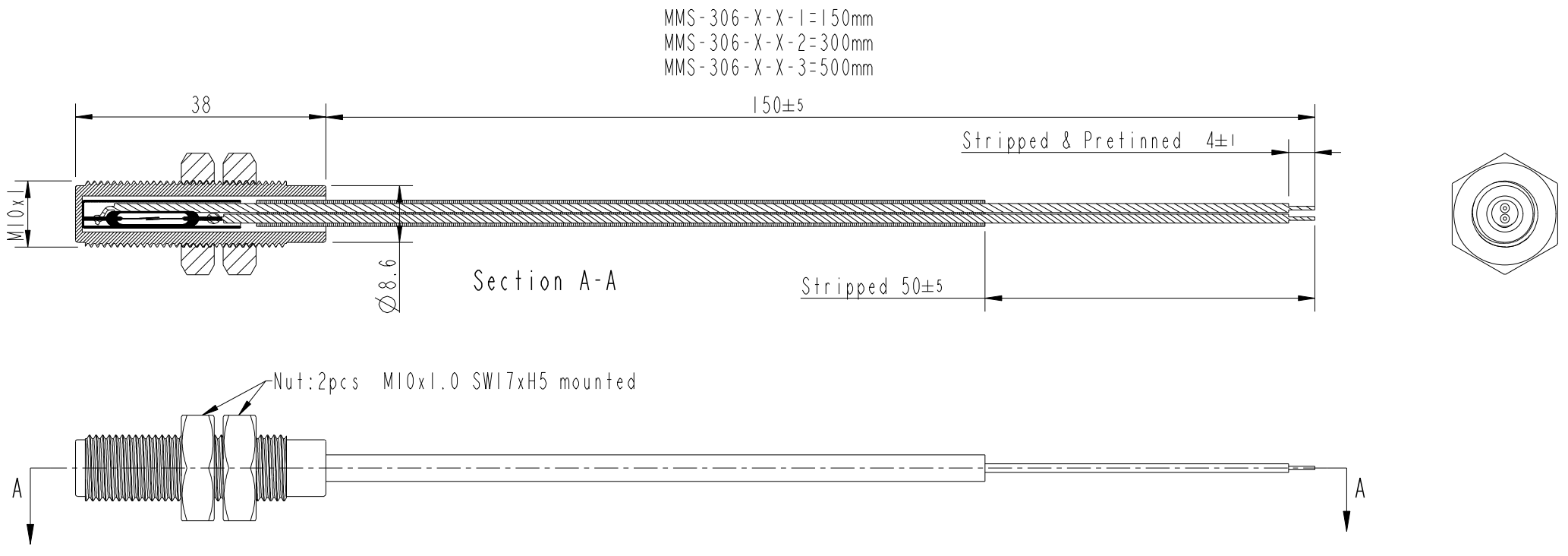 Reedsensor M10 Gewinde MMS-306